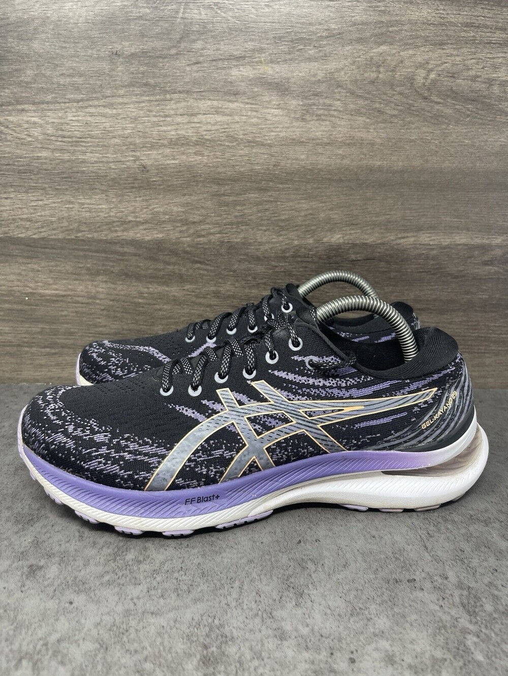 ASICS Gel Kayano 29 Womens Size 9.5 Black Purple FF Blast Plus Running 1012B272